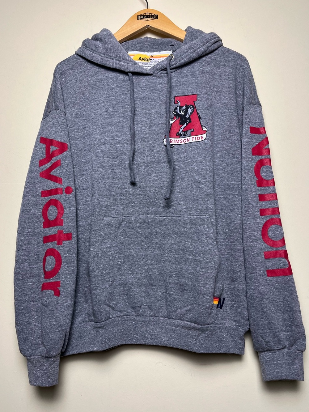 Aviator Nation University Alabama Hoodie Gray Crimson Tide Collegiate Size S NWT